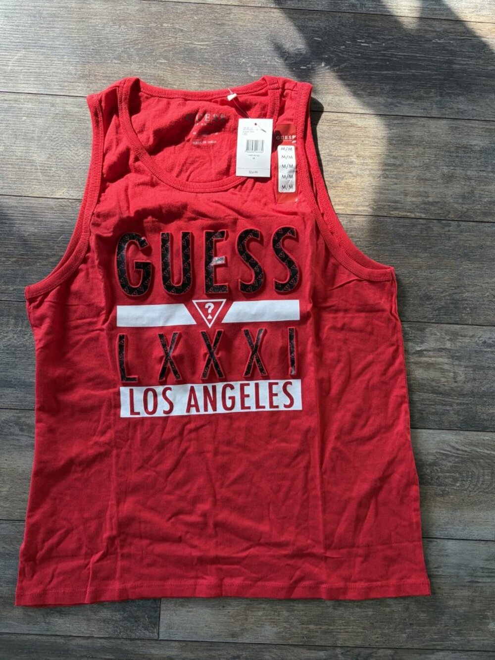 Guess Los Angeles Men's Red LXXXI Graphic Tank Top Size M NWT